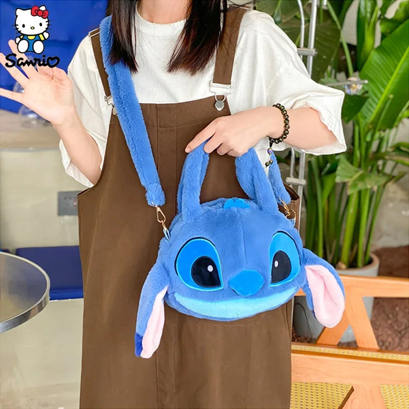 Bolsa Stitch Pelúcia 3D 25cm