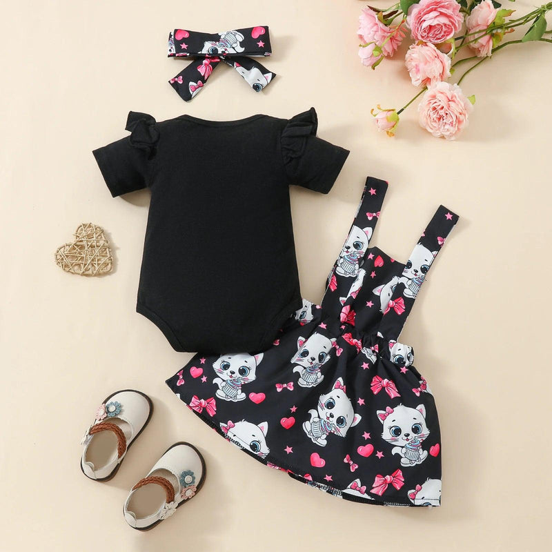 Vestido Cat Love body laço e vestido -0 a 18 meses