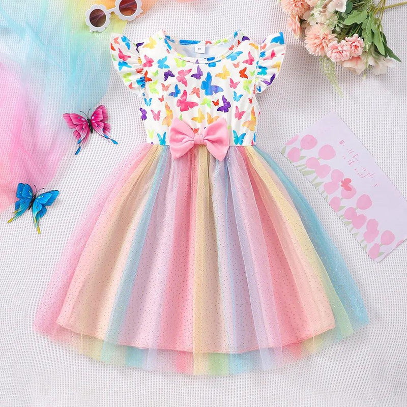 vestido menina Borboleta - 3 a 7 anos