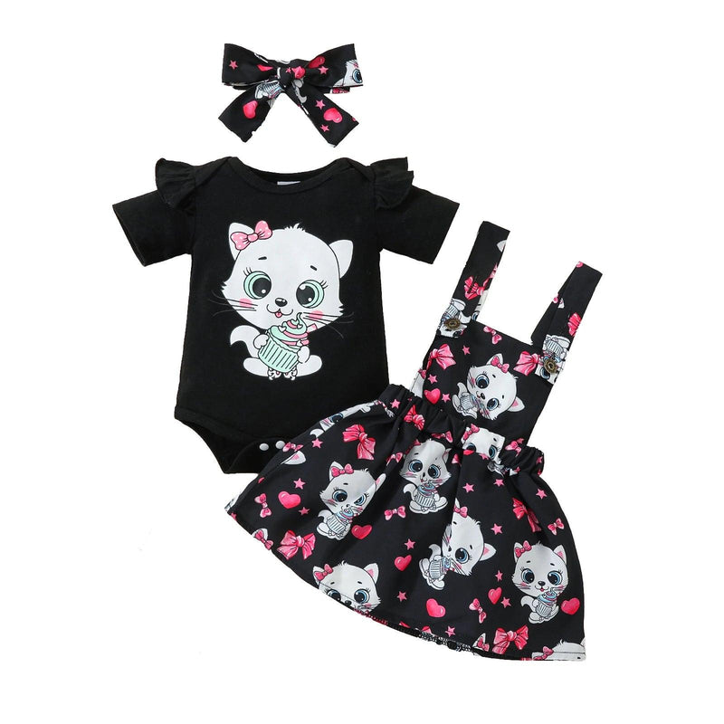 Vestido Cat Love body laço e vestido -0 a 18 meses