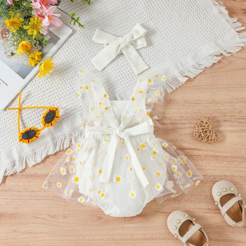 Conjunto Romper +tiara para Bebê Menina  - Tamanhos 0 a 12 Meses