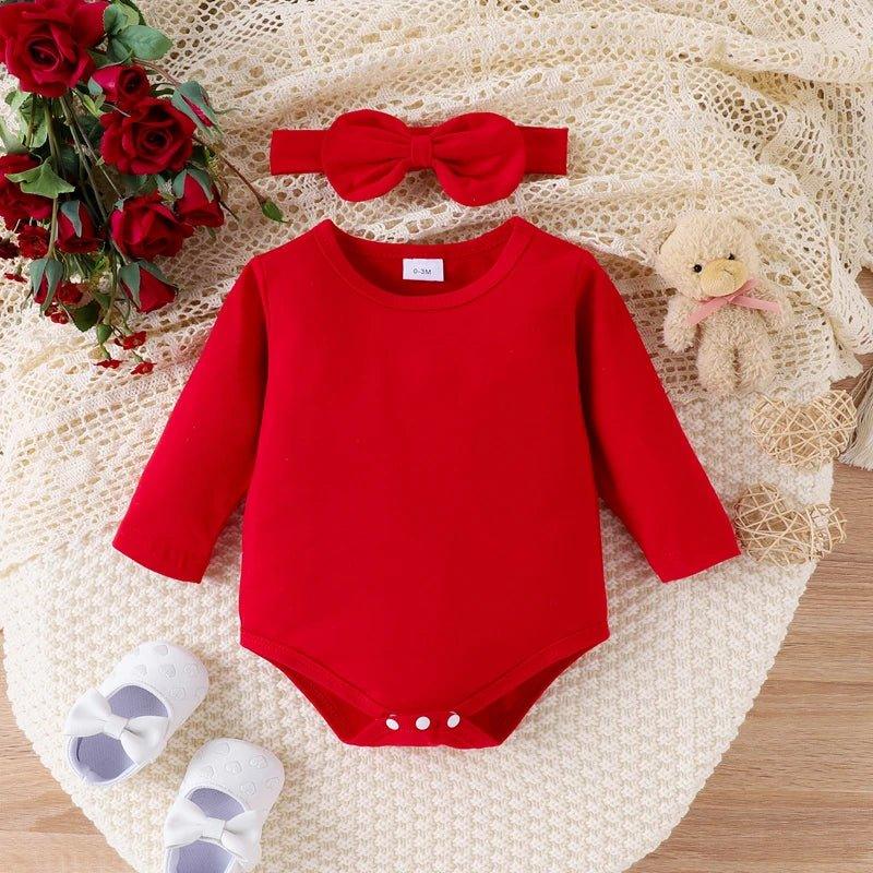 Vestido bebê ursinha Pirulito Kids® vermelho - vestido body e faixa - 0 a 18meses - PIRULITO KIDS