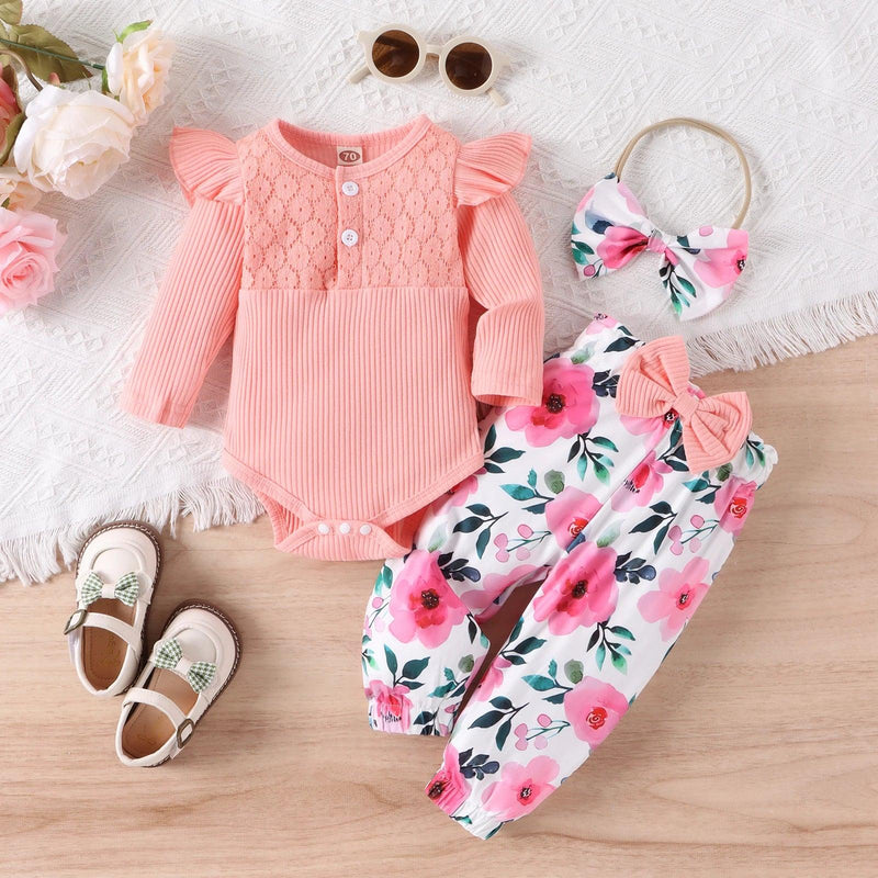 Conjunto 3 peças bebê rosa Pirulito Kids® 0 a 18 meses