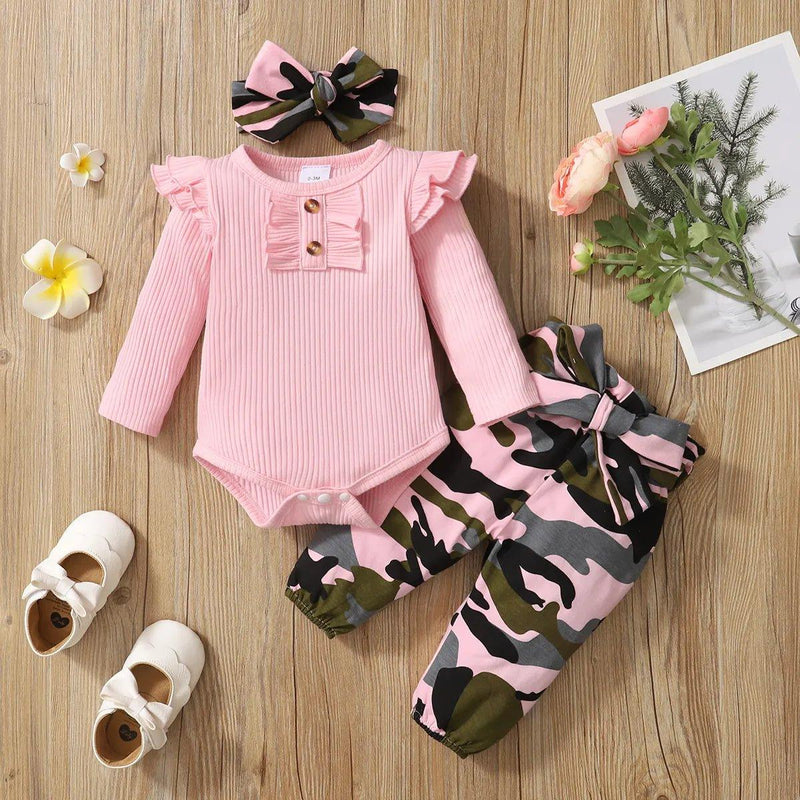 Conjunto Baby Pink Camuflado Pirulito kids® - 0 a 18 meses - PIRULITO KIDS