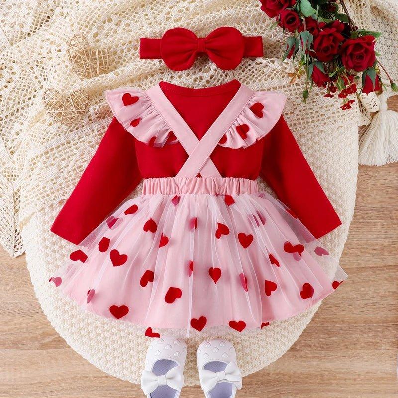 Vestido bebê ursinha Pirulito Kids® vermelho - vestido body e faixa - 0 a 18meses - PIRULITO KIDS