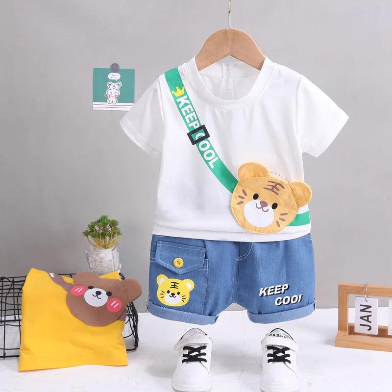 Conjunto Infantil Menino  Blusa E Bermuda Ursinho  Pirulito Kids®- 1 a 5 anos