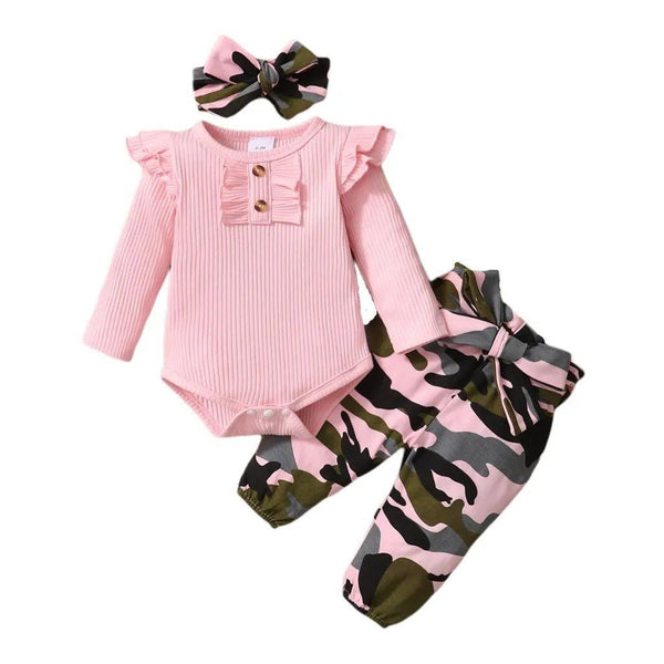 Conjunto Baby Pink Camuflado Pirulito kids® - 0 a 18 meses - PIRULITO KIDS