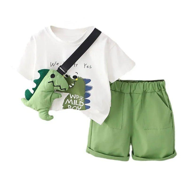 Conjunto Infantil 3 Peças Blusa Dino, Bermuda E Pochete Pirulito Kids® tamanho 1 ao 5 - PIRULITO KIDS