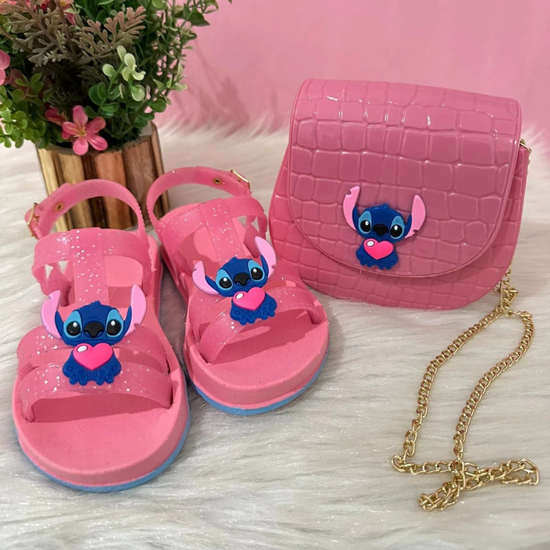 Kit Sandália e Bolsa Stitch Infantil-27 a 34